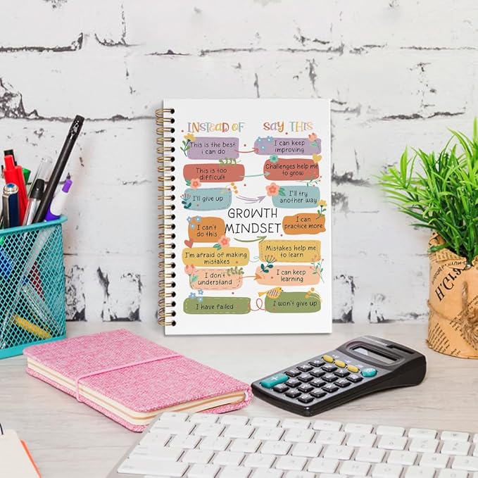 dvhdajed Mental Health Spiral Notebook, Therapy Journaling Notebooks, Floral Therapy Spiral Journal for Women, Positive Affirmations Office School Supplies Gifts, 5.5x8.3 In