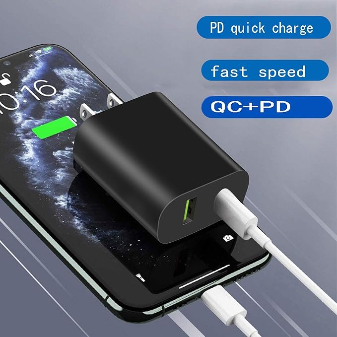 2 Pack USB C Charger Block, Dual Port Type C Wall Charger Fast Charging 20W Power Adapter Cube for iPhone 14/14 Pro/14 Pro Max/14 Plus/13/12/11, XS/XR/X, iPad, Samsung, More