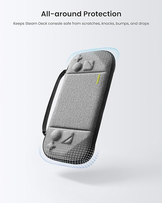 tomtoc Carrying Case Compatible with Steam Deck/OLED, Protective case, Hard Portable Travel Carrying bag for Steam Deck Console & Accessories, Shockproof, Travel friendly, Gray