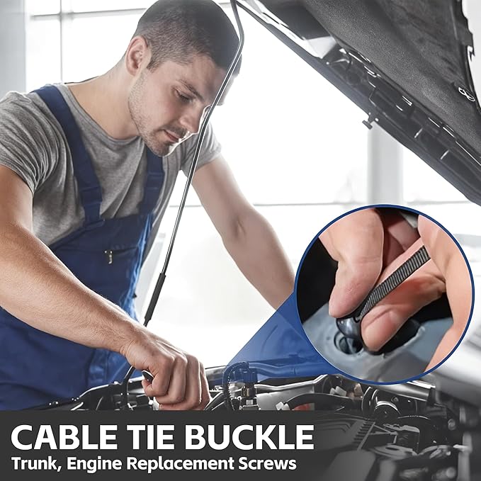 Nylon Universal Cable Tie Buckle, 2026 New Upgrade Heavy Duty Self-Locking Rivet Zip Ties Holder, Multifunctional Cable Tie Buckle for Car Daily Repair, Home, Office, Workshop (150 Pcs)