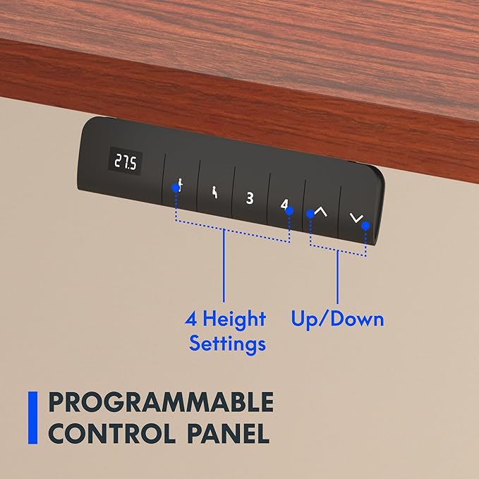 FLEXISPOT E3 Dual Motor Electric Standing Desk 48 x 30 Sit Stand Up Desk, Holds 220 lbs, Adjustable Height w/Memory Presets, One-Piece Mahogany Desktop & Black Frame, Ships in 2 Boxes