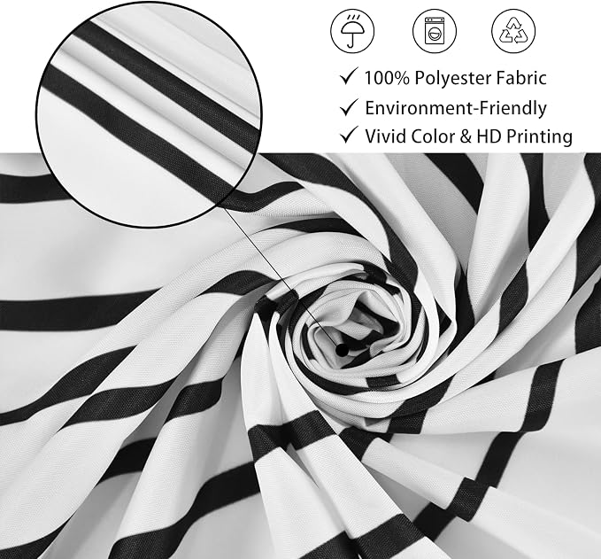 Boho Mid Century Modern Shower Curtain, Abstract Arch Leaf Minimalist Sun Black and White Machine Washable Waterproof Fabric for Bathroom Decor Bathtub with Hooks 72Wx84H