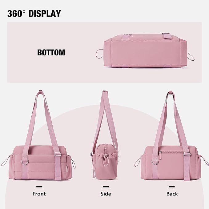 ROULENS Small Gym Bag for Women 2 Set Mini Gym Duffle Bag with Wet Compartment and Coin Wallet, Gym Tote Bag for Workout/Sport/Travel
