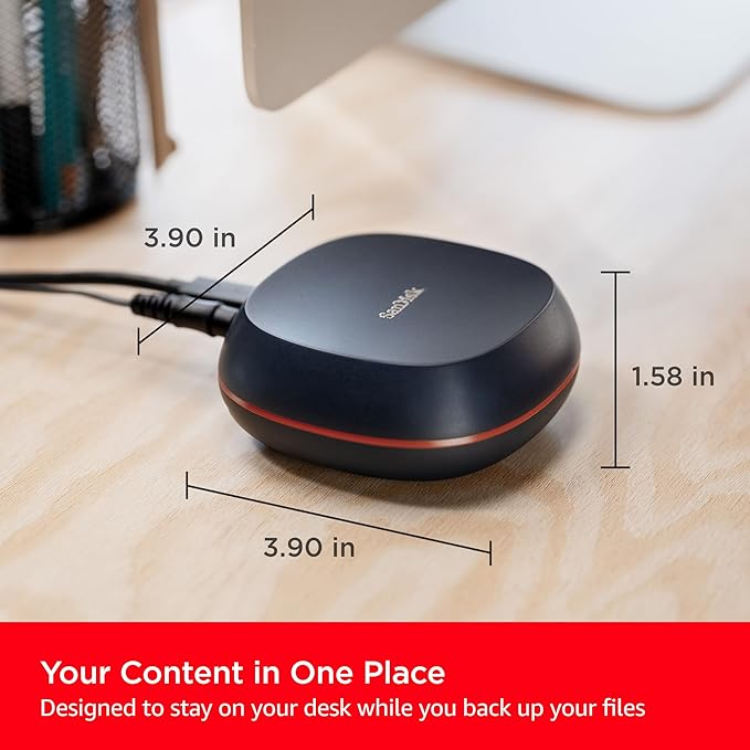 SanDisk 8TB Desk Drive SSD – Desktop External Solid State Drive, Up to 1000MB/s, USB-C, USB 3.2 Gen 2 - SDSSDT40-8T00-NA25