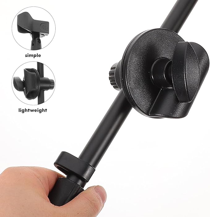 ABOOFAN Metal Microphone Boom Arm with Spring Clamp, 350mm Rotating Mic Suspension Scissor Arm, Universal Desk Mic Stand Accessory for Home Studio and Live Streaming