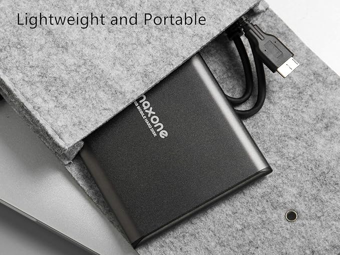 Maxone 750GB Ultra Slim Portable External Hard Drive HDD USB 3.0 Compatible with PC,Laptop, Charcoal Grey