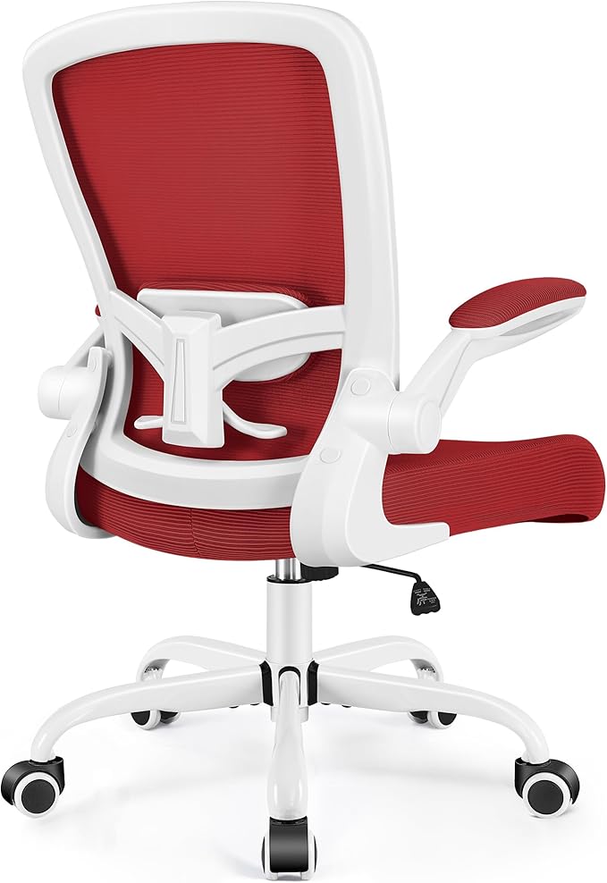 FelixKing Office Chair, Ergonomic Desk Chair Breathable Mesh Chairs Adjustable High Back Lumbar Support Flip-up Armrests, Executive Rolling Swivel Comfy Computer Chairs Home Office Fire Brick