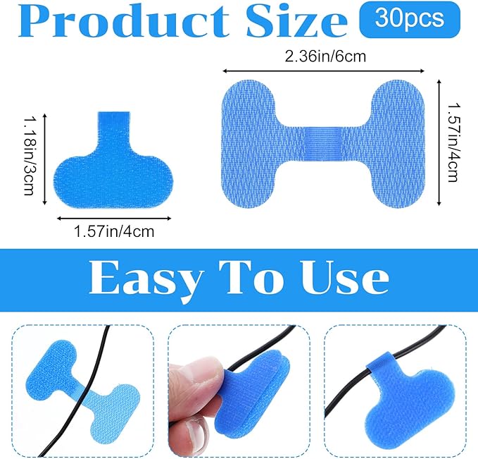 30 Pcs Multi Color Cable Labels, 6 Colors Write On Wire Labels Cord Label for Electronic Cable Management Writable Cord Tag Self-Adhesive Nylon Wrap-It Cables Label for Computers Cables Identification