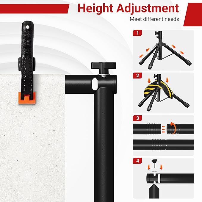 JSungo 10x10 FT Backdrop Stand for Parties, Adjustable Photo Backdrop Stand Kit with Carrying Bag, Portable Background Stand Backdrop for Wedding, Photoshoot, and Photo Studio