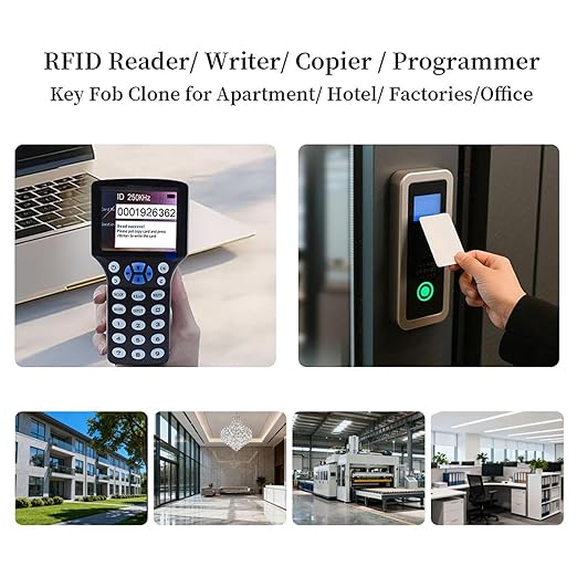 300CD RFID Reader Writer Black (RFID Copier Multi-Frequency RFID Writer RFID Card Reader Smart Card Decoder with Free Software and USB for Access Control Home Security)