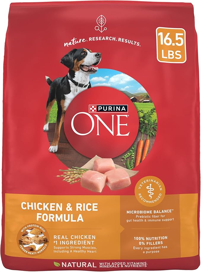Purina ONE Chicken and Rice Formula Dry Dog Food - 16.5 lb. Bag