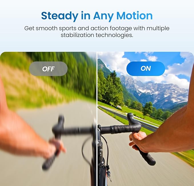 Xtra Edge Action Camera, 1/1.3" Sensor & 4K Cinematic Video, Hyper Stabilization, Waterproof Camera to 52 Ft, 3-Hour Battery, Universal Quick Mount, Vlogging Camera for Adventure Photography