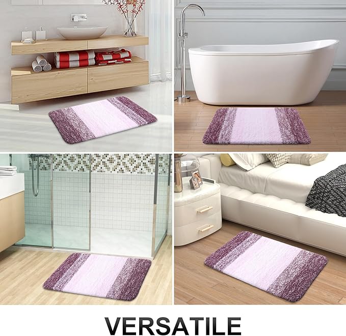 OLANLY Bathroom Runner Rugs 47x24, Extra Soft Absorbent Microfiber Bath Rugs, Rubber Backing, Quick Dry, Machine Washable Bath Mats for Bathroom Floor, Tub and Shower, Home Decor Accessories, Mauve