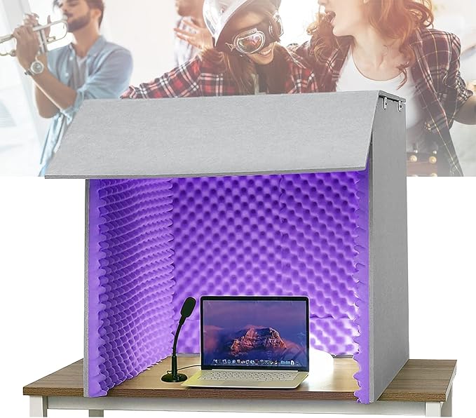 Portable Sound Recording Vocal Booth Box,Desktop Soundproof Cover,Isolation Booth,Sound Absorbing Shield,sound Proof Foam Panels To Filter Vocal,studio Booth,isolation Booth,portable Recording Studio