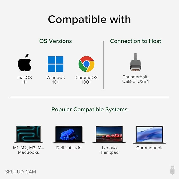 Plugable USB C Dock VESA Mount Compact with 85W Charging Thunderbolt 4/3 USB4 Compatible and Works with macOS, Windows, and ChromeOS Laptops (HDMI up to 4K@30Hz, Ethernet, 4X USB 3.0 Ports, USB-C PD)
