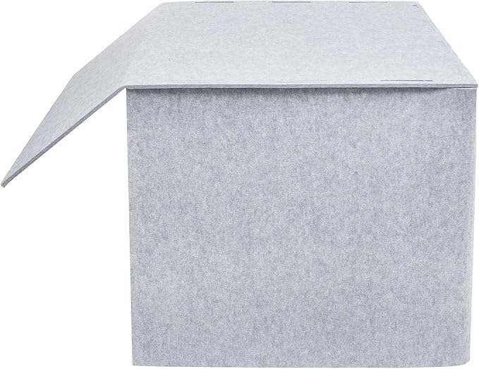 Desktop Soundproof Cover 31" H X 31" W X 31" L Recording Booth Portable Vocal Recording Booth with Double Sound Insulation Vocal Sound Absorbing Shield for Recording Studios, Offices（Gray）