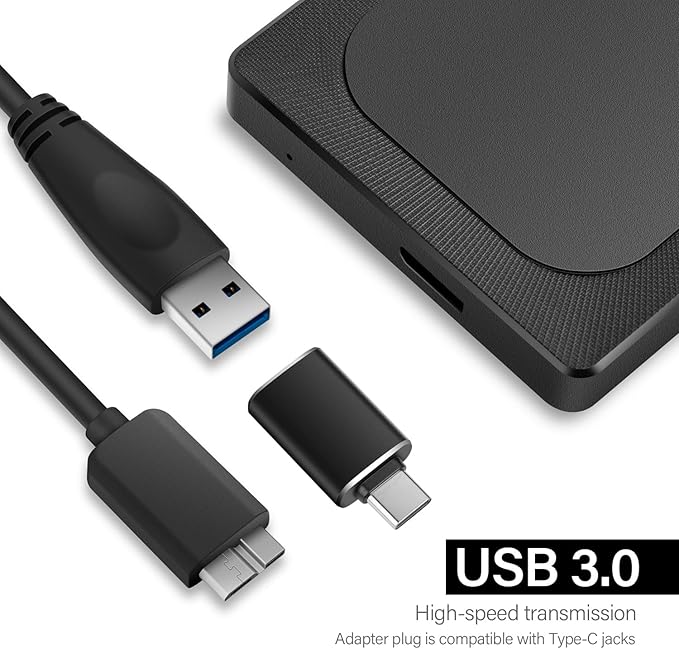 2TB Ultra Slim Portable External Hard Drive HDD-USB 3.0 for PC, Mac, Laptop, PS4, Xbox one,Xbox 360-Super Fast Transmission