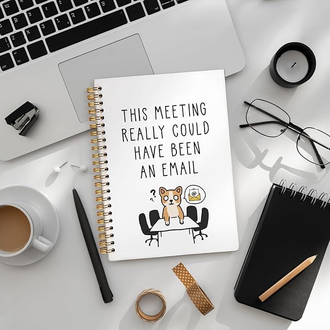 LIANGW Meeting Notebook - This Meeting Really Could Have Been An Email Journal, Office Gift for Coworkers, Bosses, Dog Notebook Journal, Funny Work Spiral Notebook, 5.5x8.3 Inch