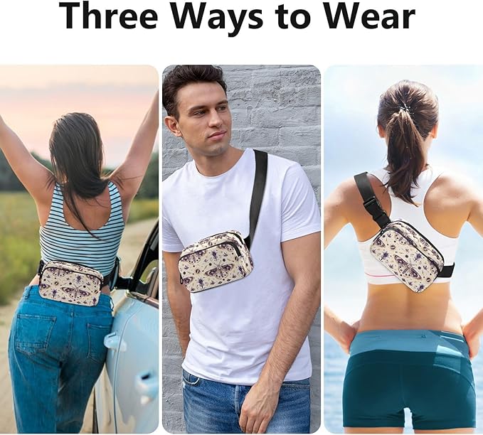 Celestial Butterfly Fanny Pack for Women Men Water Resistant Fashion Waist Packs with Adjustable Strap Belt Bag for Travel Workout Jogging Hiking 21220454