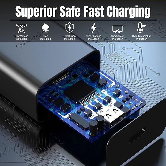 USB C Block 30W PD Super Fast Charging Block Type C Plug Wall Adapter Quick Charger for iPhone 17/17 Air/17 Pro/17 Pro Max/16/15/14/13/12/11/iPad/Mini/AirPod/Galaxy S25/S24/S23/S22 (Black 2Pack)