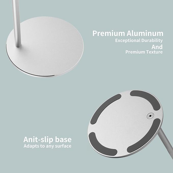 LinNature Aluminum Alloy Headphone Stand for Desk with Non-Slip Base - Universal Headset Stand Compatible with Over-Ear, On-Ear and Neckband Headphones (Silver)