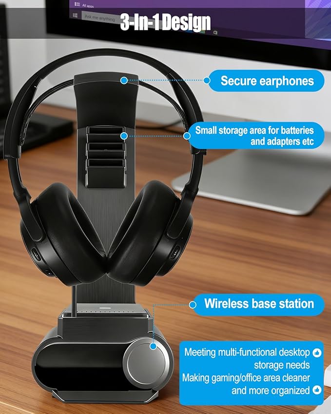 GRSVDF Headphone Stand Compatible with SteelSeries Arctis Nova Pro Wireless Headsets with Dock for Wireless Base Station