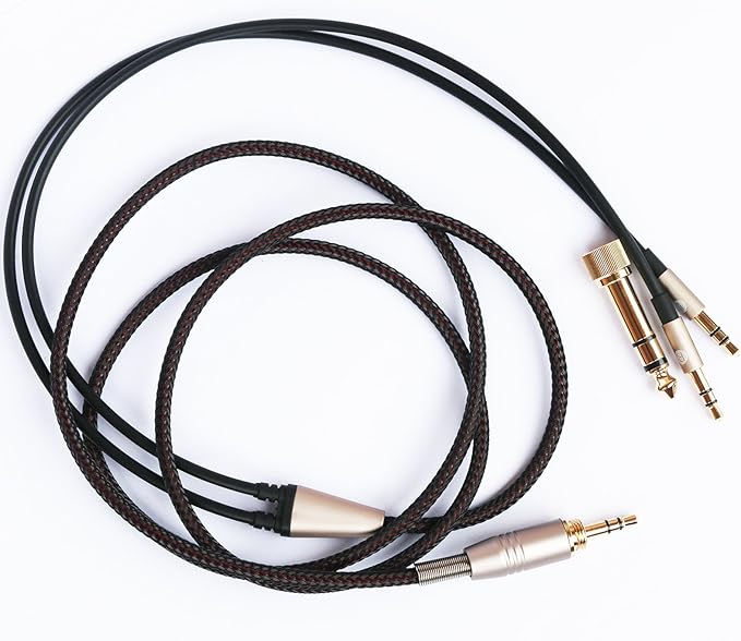 NEW NEOMUSICIA Replacement Cable Compatible with Hifiman HE4XX, HE-400i (The Latest Version with Both 3.5mm Plug) Headphones 3.5mm / 6.35mm to Dual 3.5mm Jack Male Cord 3meters/9.9ft