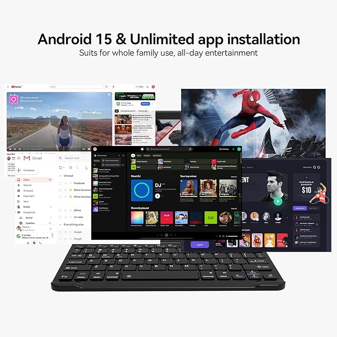 SUNTUNG Tablet, 2026 Latest 11 inch Android 15 Tablet, 5G WiFi+Cellular, MTK8786 Octa-Core, 16GB 128GB 1TB Expansion, 4G LTE Tableta, 21MP Camera, Gemini AI 2.0, Tablets with Keyboard, Mouse, Case