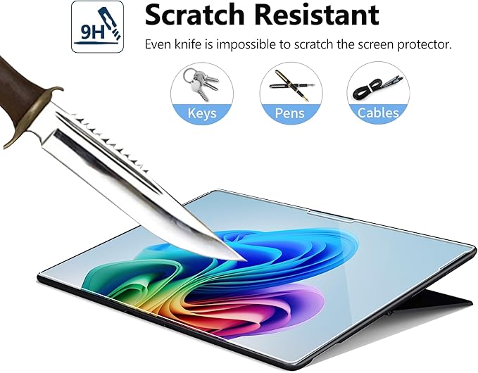 Megoo AmorShield Screen Protector for Surface Pro 12 inch [3X Shatterproof Protection], [9H+ Military Grade], HD Clear Tempered Glass, Anti-Fingerprint, Easy Installation No Bubble, 2 Pack