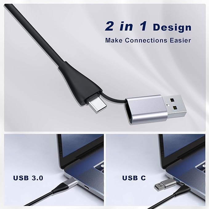 CFast 2.0 Card Reader 5-in-1, USB C USB 3.0 Aluminum Multi-Slot Memory Card Adapter with 5Gbps High-Speed Data Transfer, Simultaneous Reading for CFast/CF/SD/TF/XD Cards