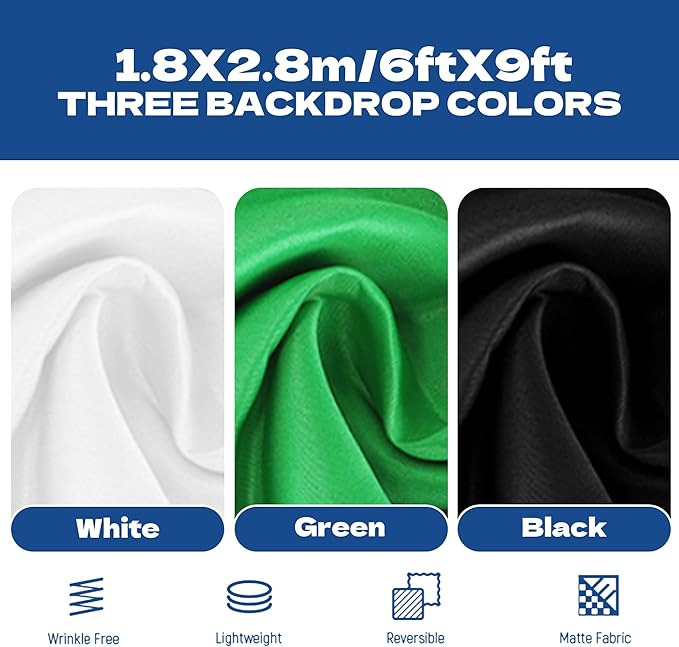 Photography Softboxes Kit with 8.5x10ft Backdrop Stands, 5 Tripod Stands, 3 Color Background Screen, Softbox with 85W Led Bulb, Photo Studio Equipment for Video Shoot, Product & Portrait
