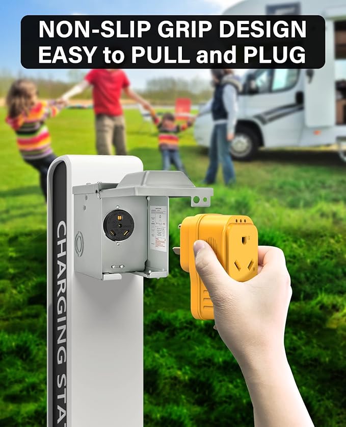 30 Amp RV Surge Protector with Circuit Analyzer, 30A Male to Female Plug, 2100 Joules Surge Protection, LED Indicator Lights for Camper & Travel Trailer (Basic)