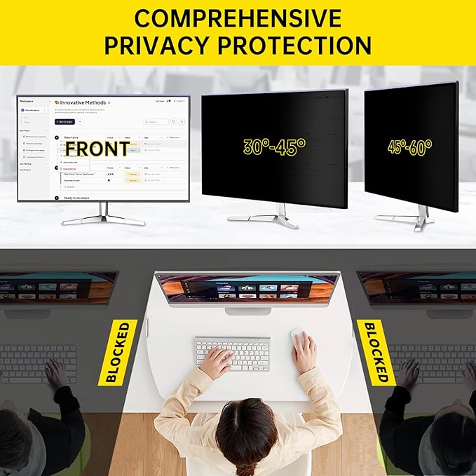 DEJIMAX 21.5 Inch Computer Privacy Screen for 16:9 Widescreen Monitor, Anti-Blue Light Monitor Privacy Screen Filter, Anti-UV Computer Shield