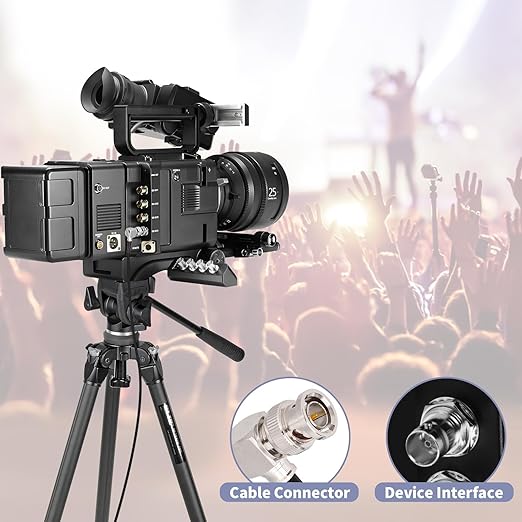 Superbat 3G/6G SDI Cable 10ft BNC Cable 75 ohm BNC Male to Male Right Angle Belden 1855A Support 3G-SDI/6G-SDI/4K Video for Monitor SDI 4K Video Camera Converter etc.
