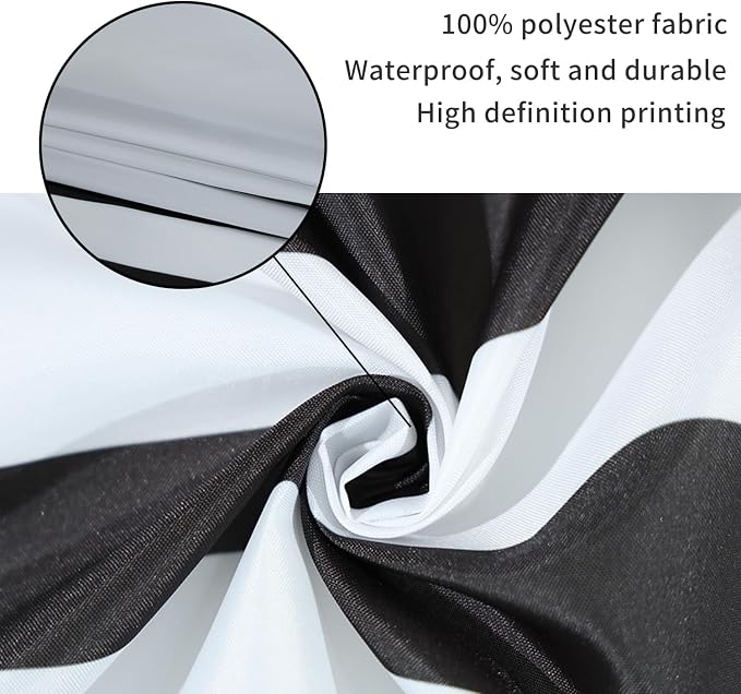 Long Boho Shower Curtain Mid Century Modern Shower Curtains for Bathroom Black and White Geometric Minimalist Abstract Bohemian Waterproof Fabric Bathroom Shower Curtain Set 72x78 Inch