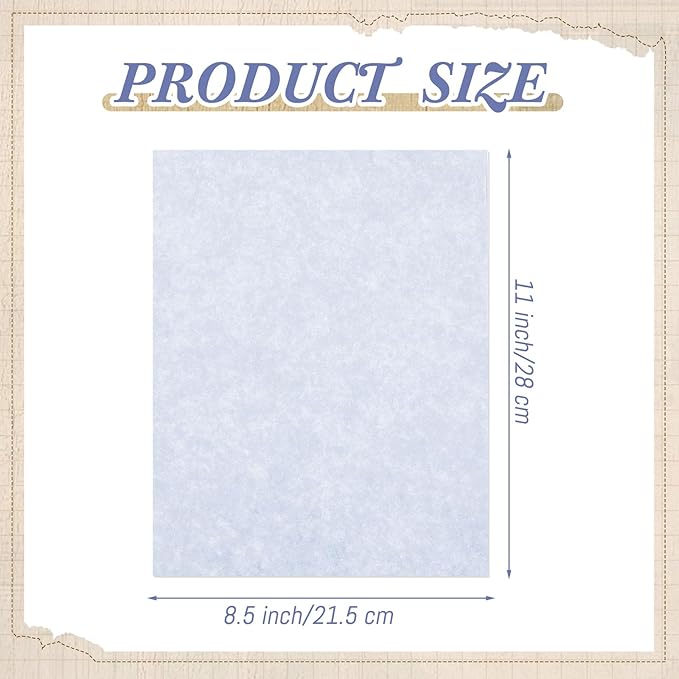 Epakh 200 Sheets Old Age Parchment Paper 8.5 x 11 Inch Standard Letter Vintage Colored Old Parchment Semblance Double Side Printing Paper(Blue)