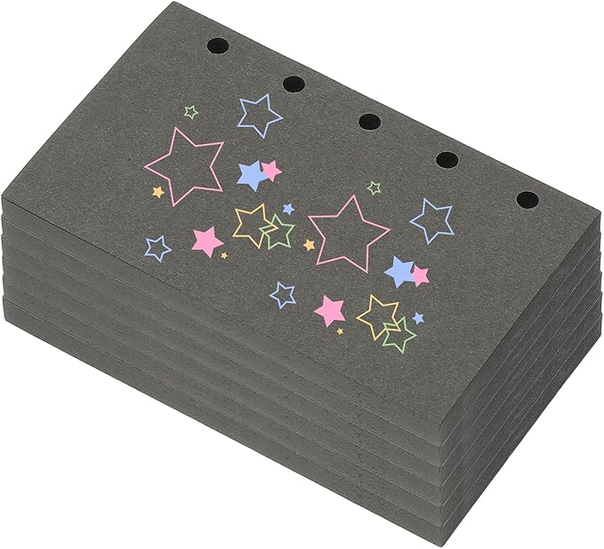 PATIKIL Colored Loose Leaf Paper, 4.1" x 2.5"(A8) 300 Sheets 5 Holes Punched 150GSM Blank Binder Refill Paper Supplies for Office Note Taking Teacher Planner Journal Notebook, Dark Gray
