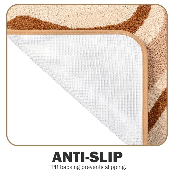 Striped Wavy Bath Mat - Super Absorbent, Soft and Thick, Rubber Backing Non-Slip, Machine Washable Shower Rug, Bath Mat, Bathroom Home Decor Accessories, 16"x24" (40x60cm)