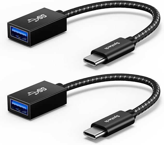 Syntech USB C to USB Adapter, 2 Pack USB C to USB 3, Type C to A, Thunderbolt 3 to USB Female Adapter OTG Cable Compatible with iPhone 17/Air/16/15 Pro Max, iPad mini 6, MacBook Pro, Air and More