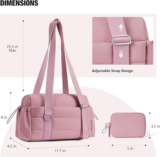 ROULENS Small Gym Bag for Women 2 Set Mini Gym Duffle Bag with Wet Compartment and Coin Wallet, Gym Tote Bag for Workout/Sport/Travel