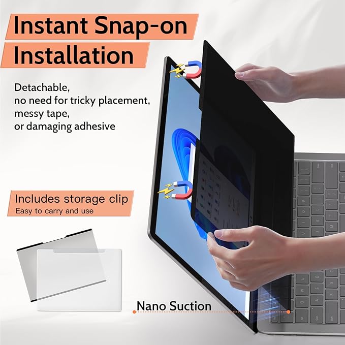 Mamol Magnetic Privacy Screen for 14.4 inch Microsoft Surface Laptop Studio, Removable Anti Spy Glare Blue Light Filter, Surface Laptop Studio 2/1 Privacy Screen Protector 14 in