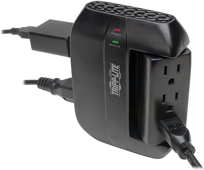 Tripp Lite SWIVEL6 6 Outlet Surge Protector Power Strip | 3 Rotatable Outlets | Black | Lifetime Limited Warranty & Dollar 20,000 Insurance