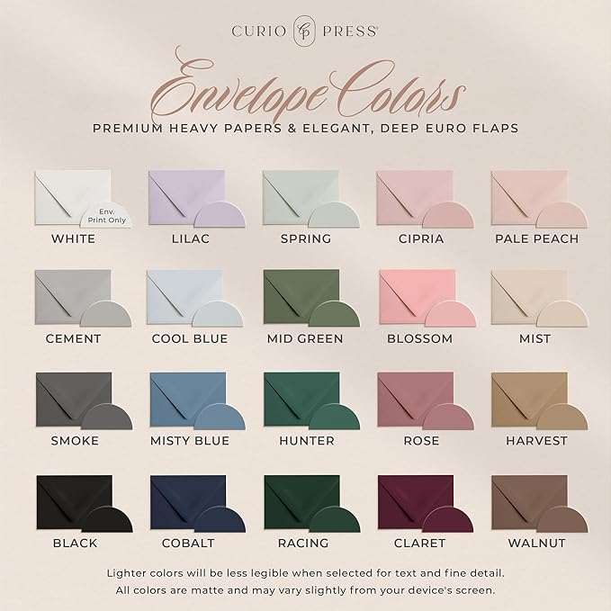 Curio Press Personalized Stationery for Women & Men - A2 Business Flat Thank You Cards with Custom Notecards, Personalized Note Cards with Envelopes and Name, Custom Stationery - Your Logo Flat