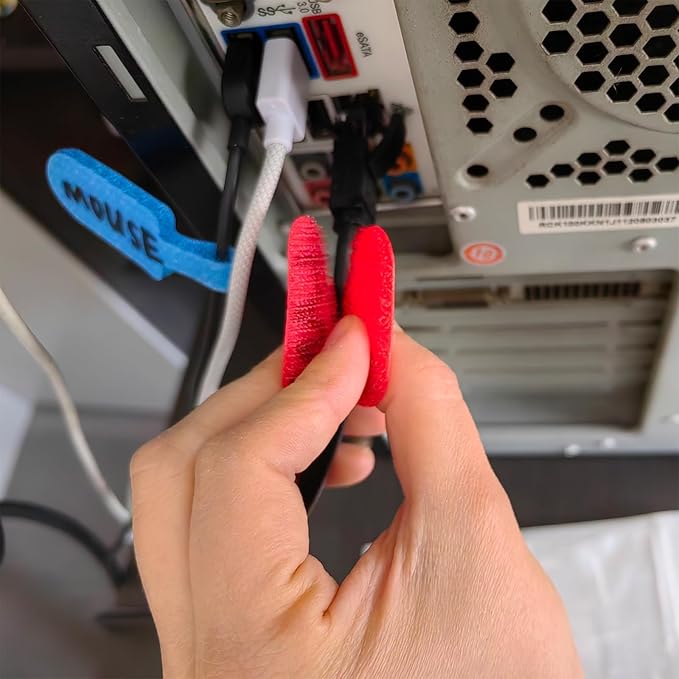 Cable Labels, for Organizing Wires and Identification, Multicolored Handwriting Cable Tags,Cable Tags and Wire Tags for Cable Management and Identification (Oval / 16 Pcs/Multicolor)
