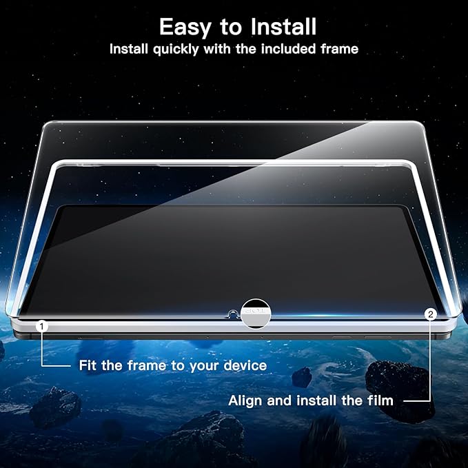 JETech Screen Protector for Samsung Galaxy Tab S11 Ultra, with Easy Installation Frame, Tempered Glass Film, HD Clear, 14.6-Inch Display, 2-Pack