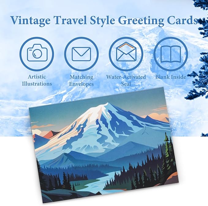 FUHITIM 48 Pack Blank Cards and Envelopes, National Parks Blank Greeting Cards, Blank Cards for All Occasion