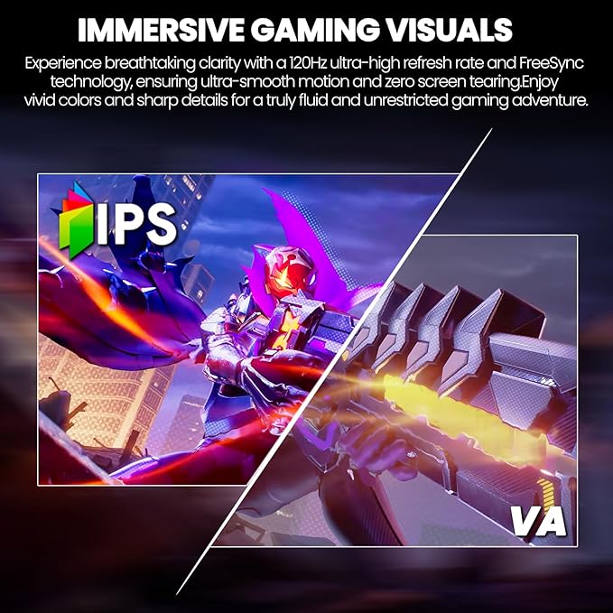 CRUA 27 Inch Gaming Monitor 360HZ, 2K QHD 2560x1440 IPS Panel White Computer Monitors with Built in Speakers, Support AMD FreeSync, 120% sRGB, Blue Light Filter, DP1.4 & HDMI2.1, Wall Mountable