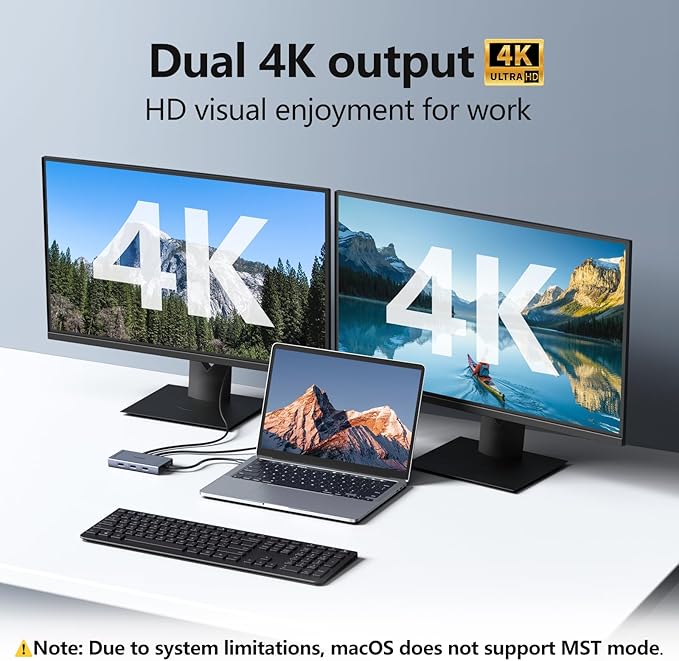 USB C Docking Station Dual HDMI Monitor Adapter, Melelink USB C Hub 3 Monitors with 2X HDMI 4K, 8K Displayport, VGA, 100W PD, USB C&A Ports, 9 in 1 Laptop Docking Station for Dell, HP, Lenovo, etc