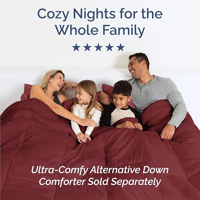 Split King Size 5 Piece Sheet Set - Comfy Breathable & Cooling Bed Sheets Set - Hotel Luxury Bedding for Women, Men, Kids, Teens, Boys & Girls - Deep Pockets, Soft, Wrinkle Free - Oeko-Tex - Burgundy