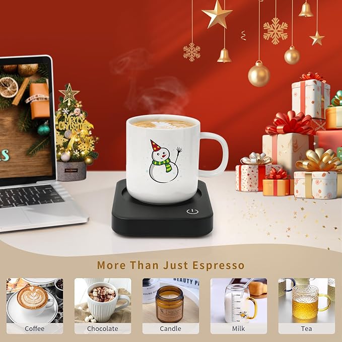 ANBANGLIN Coffee Mug Warmer, Smart Cup Warmer for Desk, 3 Temperature Control & Auto Shut Off, Electric Cup Warmer for Heating Milk,Tea,Beverage,Candle (Black-No Mug)